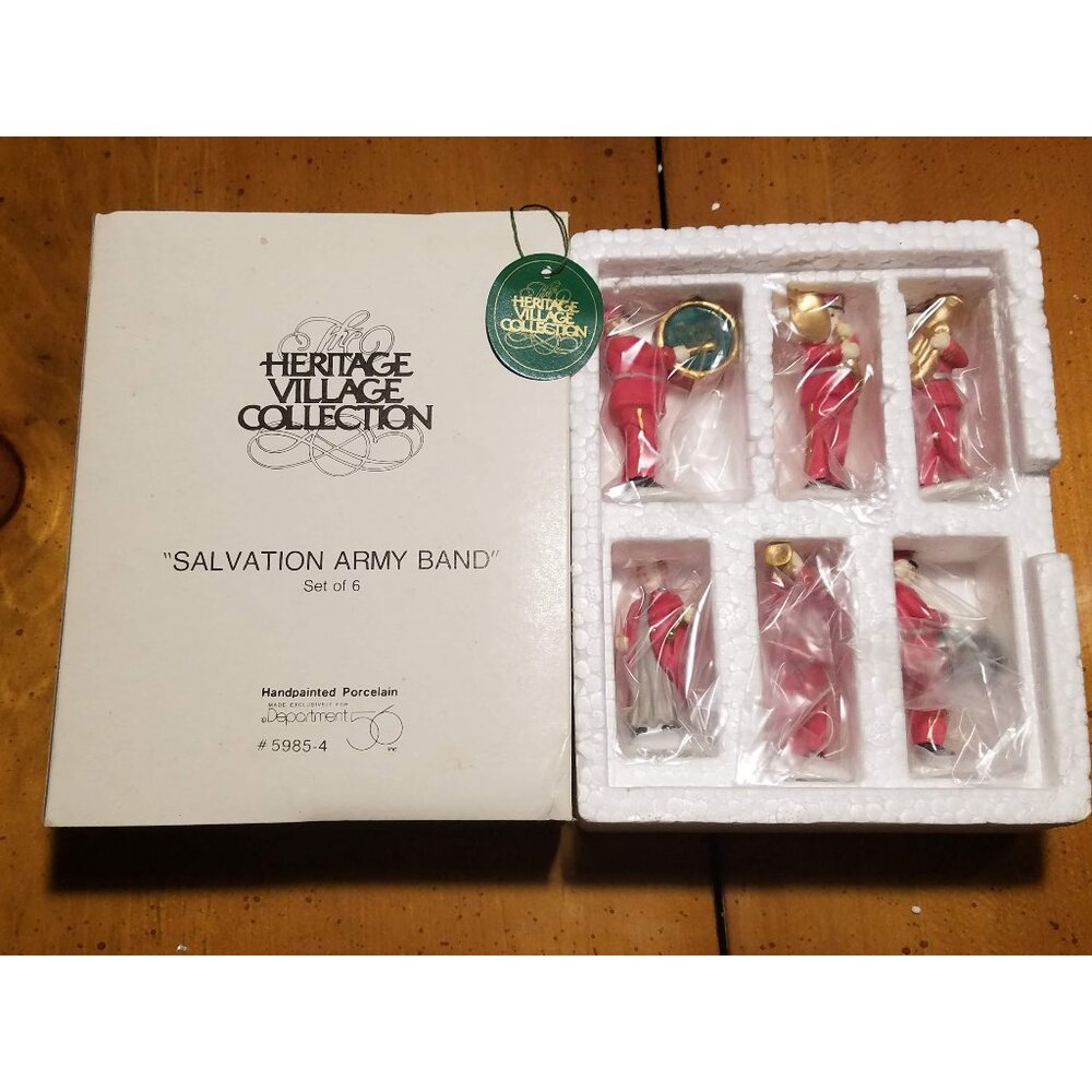 "Salvation Army Band" Set of 6 #5985-4 Heritage Village Collection -Retired-